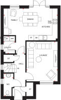 Floor plan of first floor in Stenton house type