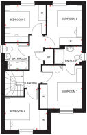 Floor plan of first floor in Stenton house type