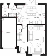 Ground floor plan of Dean house type