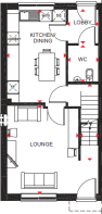 Floor Plan of Ground Floor of Woodbury House Type