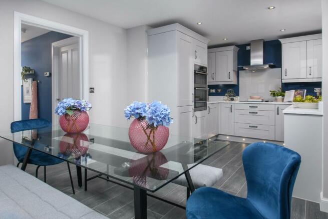 Open-plan kitchen diner in the Ripon Show Home