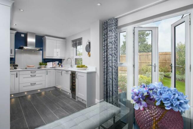 Ripon Show Home kitchen with French doors