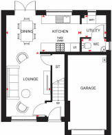 Typical Denby housetype ground floor plan