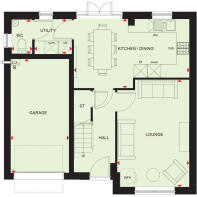 Ground floor floorplan of The Ripon