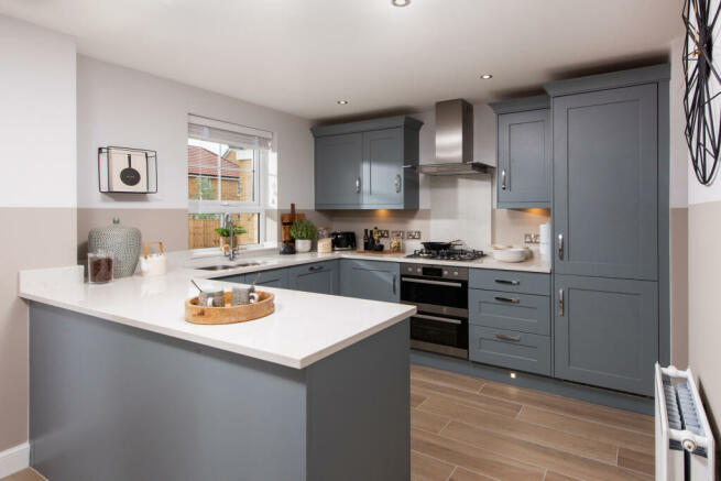 Inside view 4 bedroom detached Radleigh kitchen diner