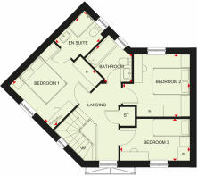 First floor plan of our 3 bed Lutterworth home