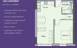 One Bed Apt Bank T1