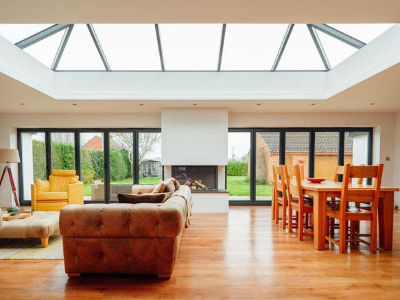 Kitchen, Dining, and Living Area