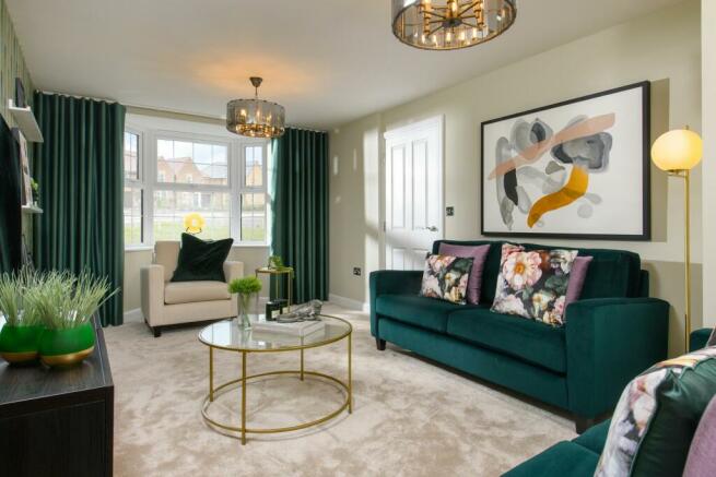 Bay window in the lounge in The Milford 4 bedroom Show Home