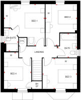 First floor of the 4 bedroom Kirkdale with Hexagon Bay