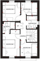 First floor plan of the Chester 4 bedroom home at Berry Acres