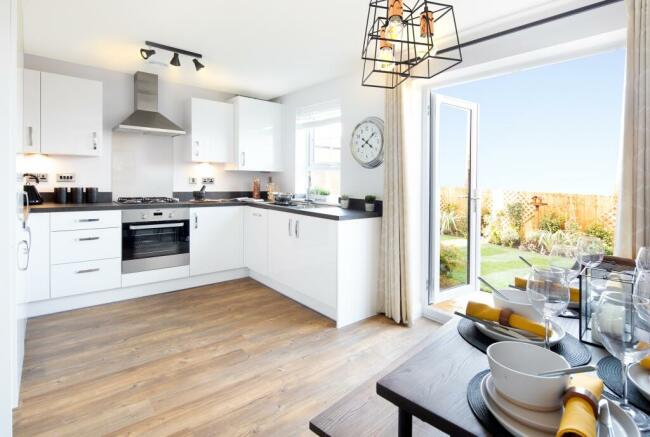 Open plan kitchen in the Ellerton 3 bedroom home