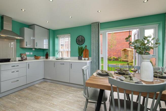 Interior view our the kitchen & dining space in our 3 bed Ennerdale home
