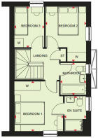 First floor plan of the Moresby 3 bedroom home at Victoria Heights