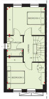 First floor plan of the Norbury 3 bedroom home at Victoria Heights