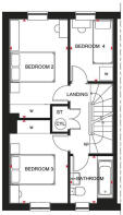 First floor plan of the Woodcote 4 bedroom home at Victoria Heights