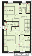 First floor plan of the Maidstone 3 bedroom home at Victoria Heights