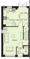 Ground floor plan of the Maidstone 3 bedroom home at Victoria Heights
