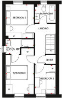 First floor plan of the Maidstone 3 bedroom home at Victoria Heights