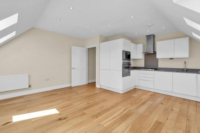 Living area and kitchen