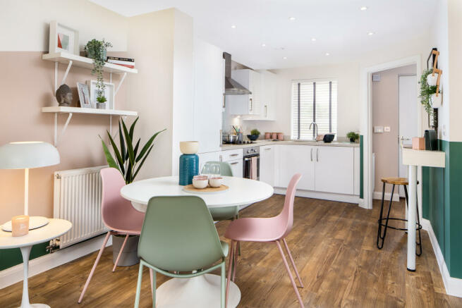 Kitchen with dining area in the Denford 2 bedroom home