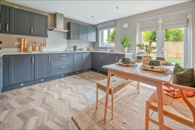 Enjoy breakfast overlooking the garden from the kitchen