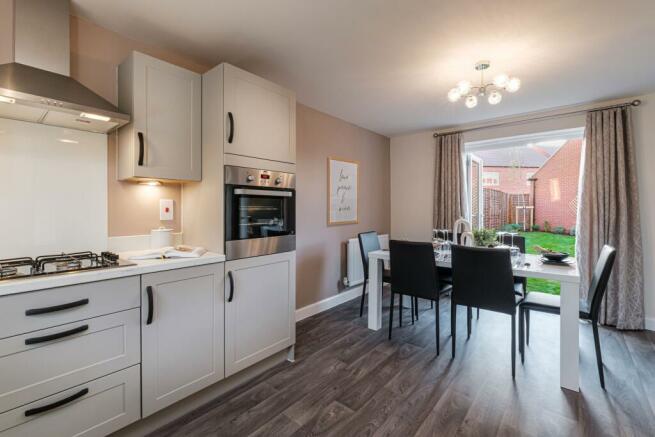 Interior view of kitchen diner in our Lutterworth 3 bedroom home