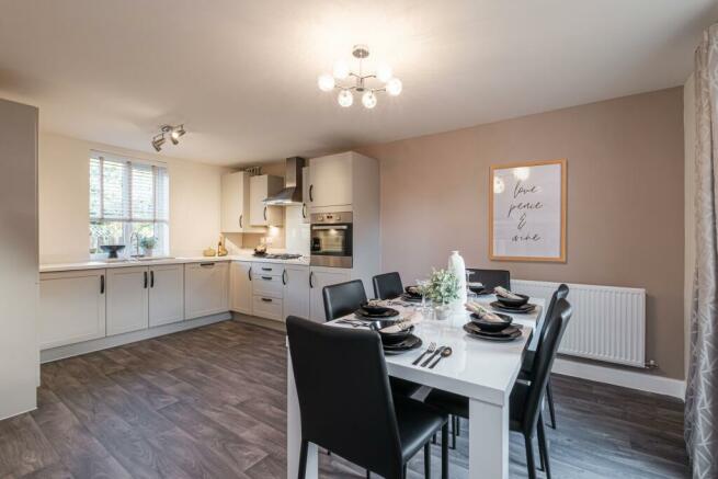 Interior view of kitchen diner in our Lutterworth 3 bedroom home