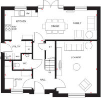 ground floor plan of Balloch 4 bedroom detached home