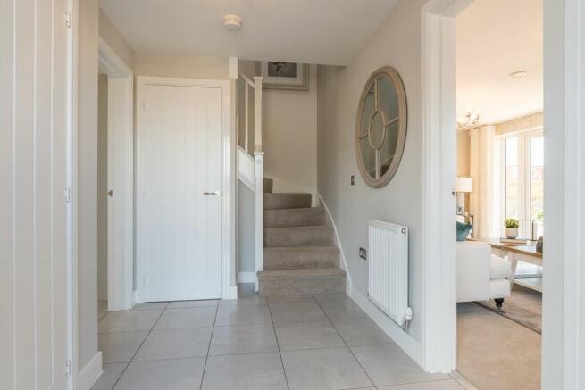 Bright hallway with under stair storage