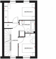 First floor plan of 3 bedroom Durris