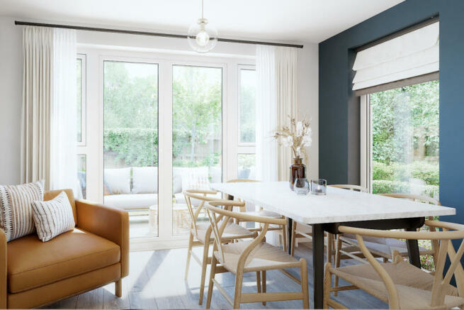 kitchen/dining room in four bedroom home