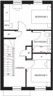 First floor plan of Stewarton townhouse