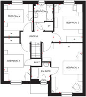 First floor plan of 4 bedroom Dean house type