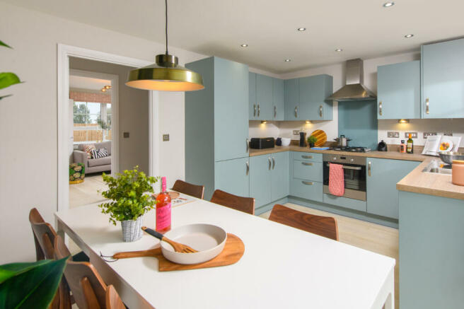 Open plan kitchen inside 3 bed Ellerton home