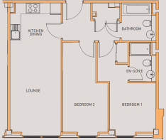 Salford Quay - Apart724 2-bed (type W) - Floorplan