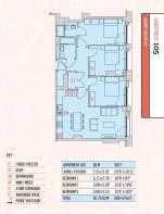 bankside, Collier Street - Floorplan - 3-Bed (105)
