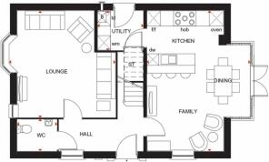 Cornel ground floor floor plan Sawbridge Park H620001