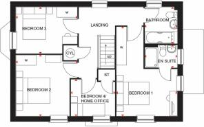 Cornell first floor plan Sawbridge Park H620001