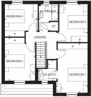 First floor plan of 4 bedroom Inveraray