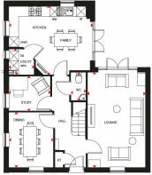 Ground floor plan of our 4 bed Alfreton home