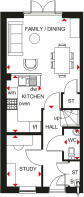 Ground floor plan of our 3 bed Kingsville home