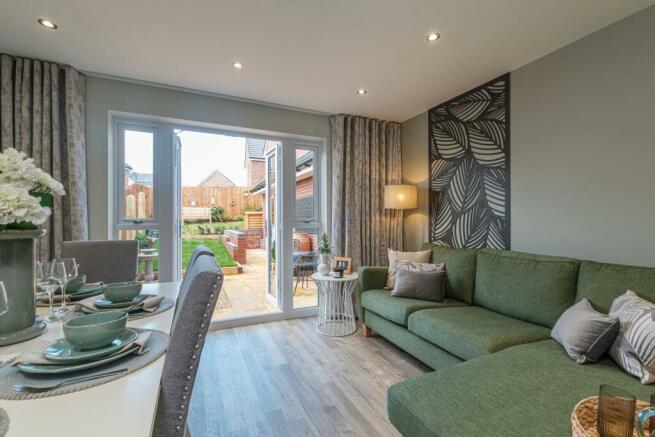 Interior view of the open plan living & kitchen area in our 4 bed Kingsville home