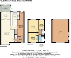 18, St Michaels Road, Worcester, WR3 7PD floor pla