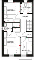 Typical Maidstone 3 bedroom first floor plan