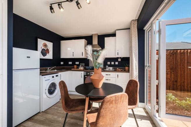 Interior view the kitchen & dining room in our 2 bed Roseberry home