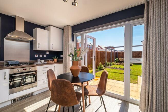 Interior view of the kitchen & dining space in our 2 bed Roseberry home