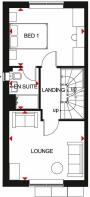 First floor floor plan of the Kingsville house type