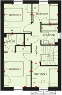 First floor plan of the Chester 4 bedroom home at Victoria Heights