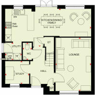 Ground floor plan of our 4 bed Radleigh home